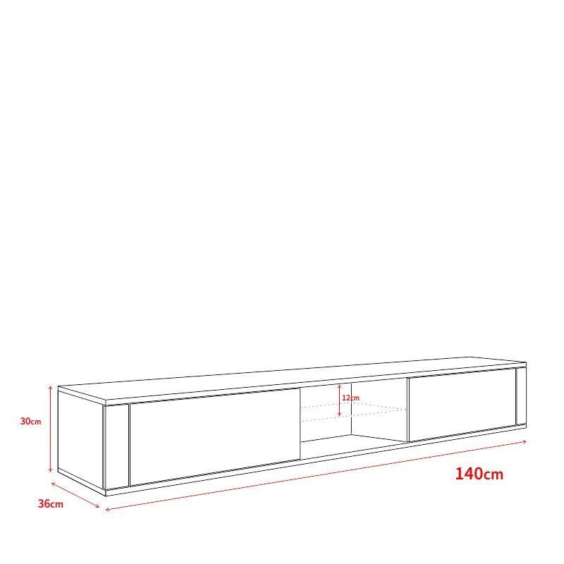 TV laud Elegant LED, must hind ja info | Televiisori alused | hansapost.ee