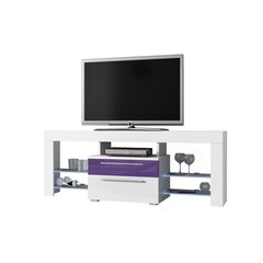 RTV стол Navia, белый/фиолетовый цена и информация | Тумбы под телевизор | hansapost.ee