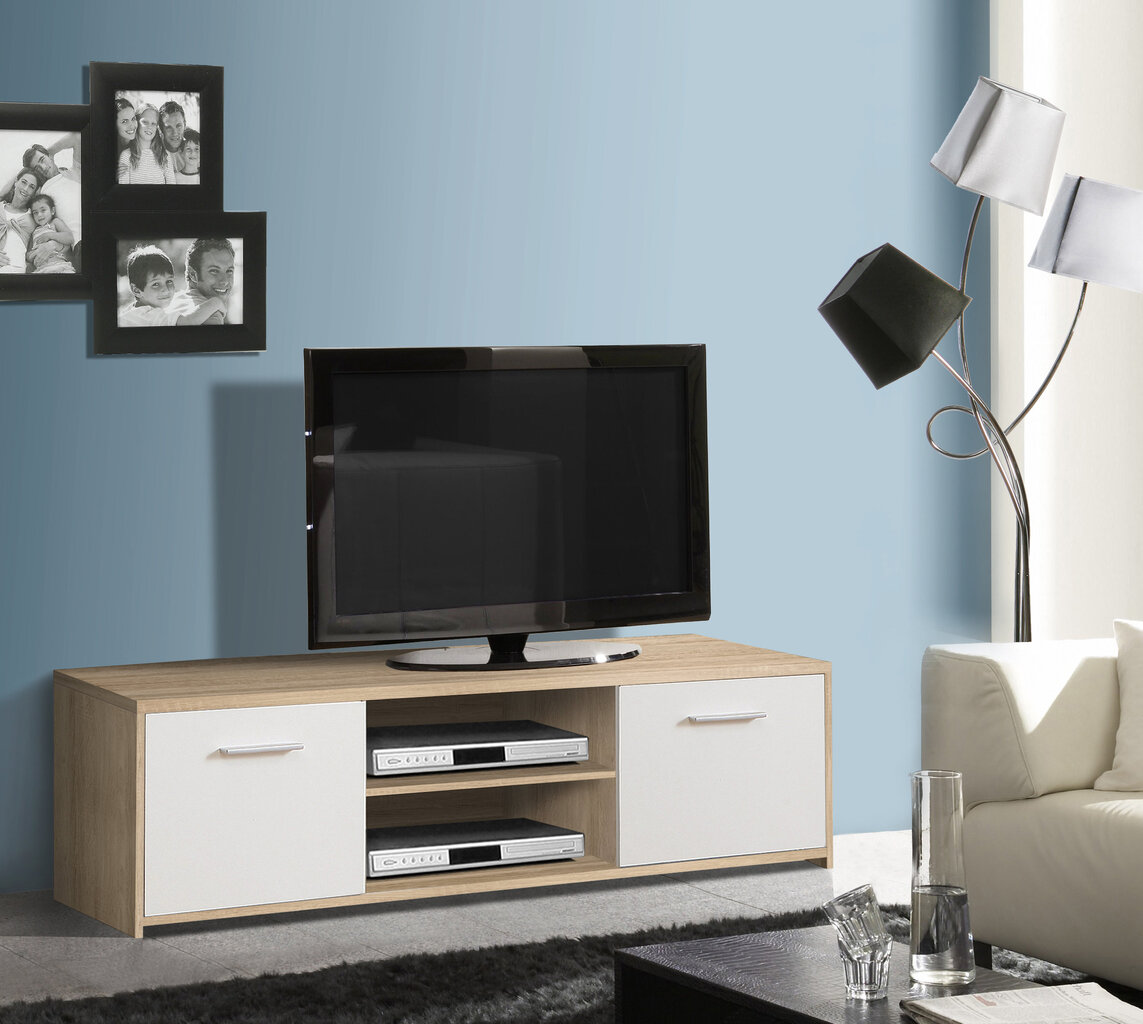 TV laud Quadro QDRT13, pruun/valge цена и информация | Televiisori alused | hansapost.ee