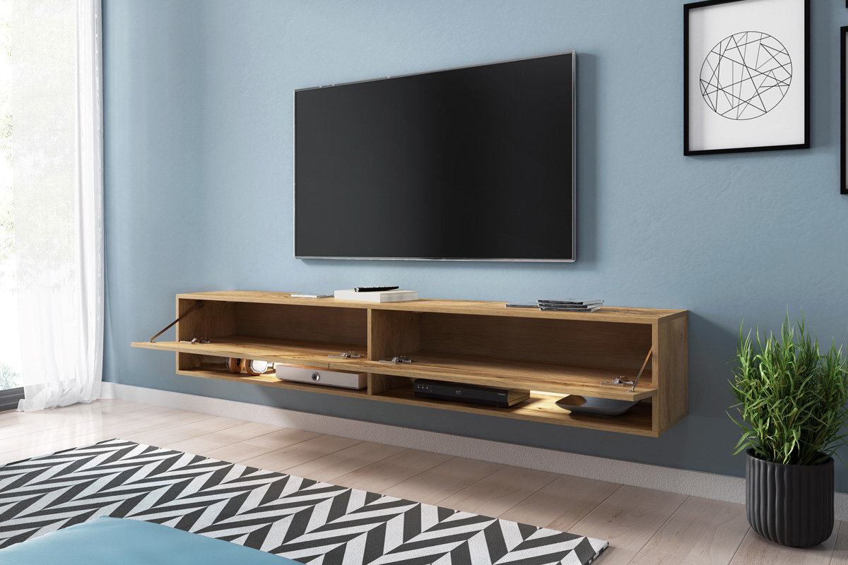 TV laud Wander LED 180 cm, tamm цена и информация | Televiisori alused | hansapost.ee