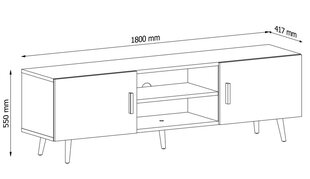 TV alus Visby, valge/hall цена и информация | Тумбы под телевизор | hansapost.ee