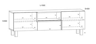 ТВ столик Meblocross Lars 09 2D1S, белый/светло-коричневый цена и информация |  Тумбы под телевизор | hansapost.ee