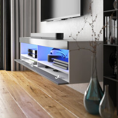 ТВ столик Selsey Viansola LED 140 см, белый/серый  цена и информация | Тумбы под телевизор | hansapost.ee