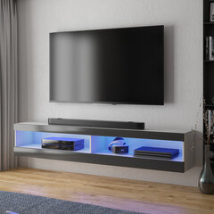 ТВ столик Selsey Viansola LED 140 см, белый/черный цена и информация | Тумбы под телевизор | hansapost.ee
