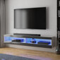 TV laud Selsey Dean LED 140 cm, valge/must hind ja info | Televiisori alused | hansapost.ee