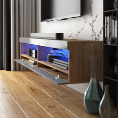 ТВ столик Selsey Viansola LED 140 см, коричневый/серый цена и информация | Тумбы под телевизор | hansapost.ee