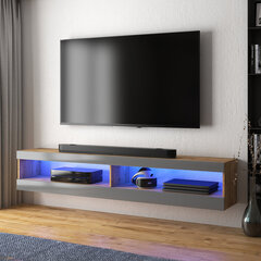 ТВ столик Selsey Viansola LED 140 см, коричневый/серый цена и информация | Тумбы под телевизор | hansapost.ee