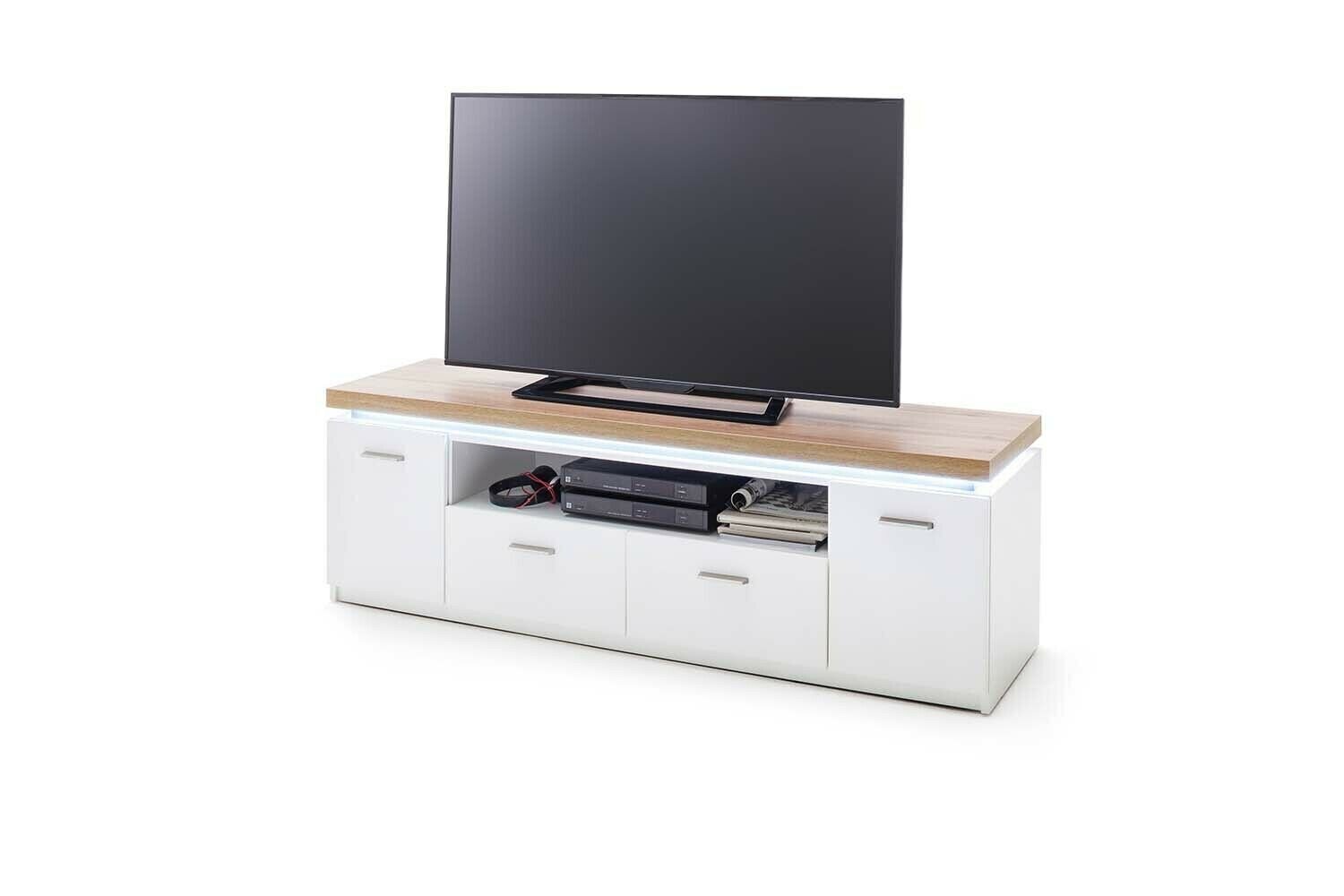 TV-laud MC Akcent Cali 156 cm, valge/pruun hind ja info | Televiisori alused | hansapost.ee