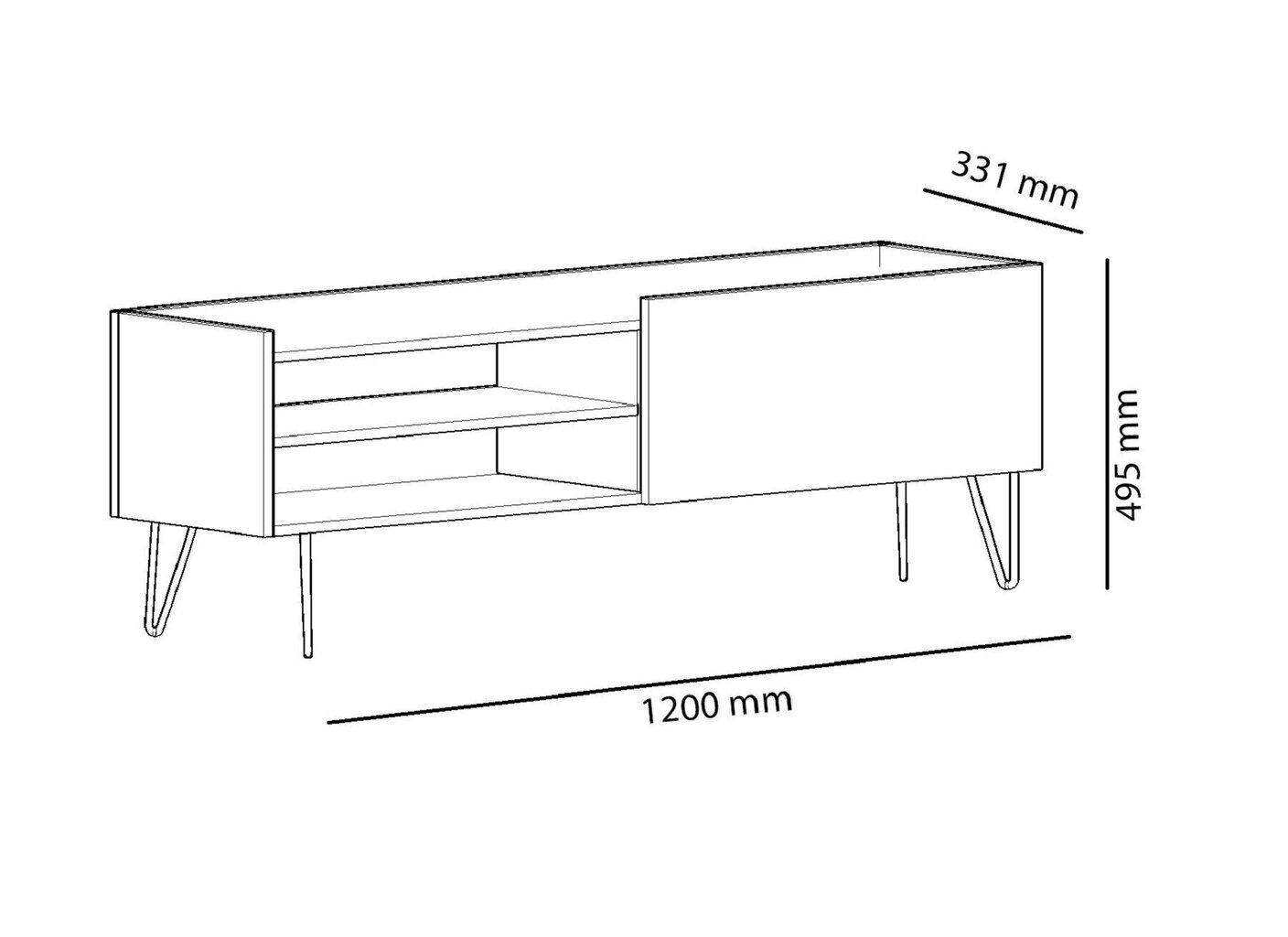 TV laud Kalune Design Veronica, tamm/hall hind ja info | Televiisori alused | hansapost.ee