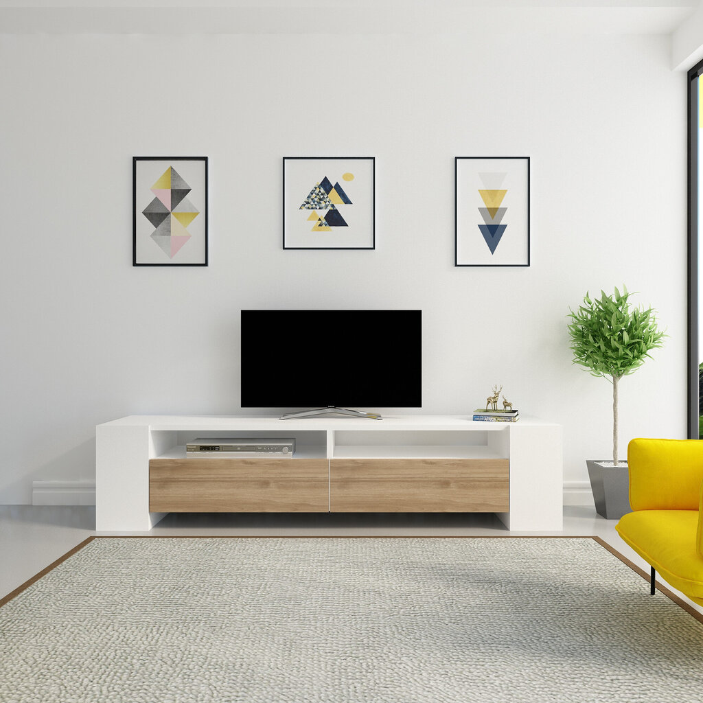 TV laud Kalune Design Sosruko, valge/pruun hind ja info | Televiisori alused | hansapost.ee