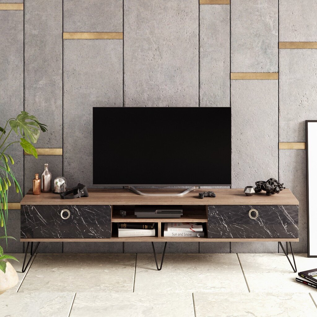 TV laud Kalune Design Lorenz, pruun/must hind ja info | Televiisori alused | hansapost.ee