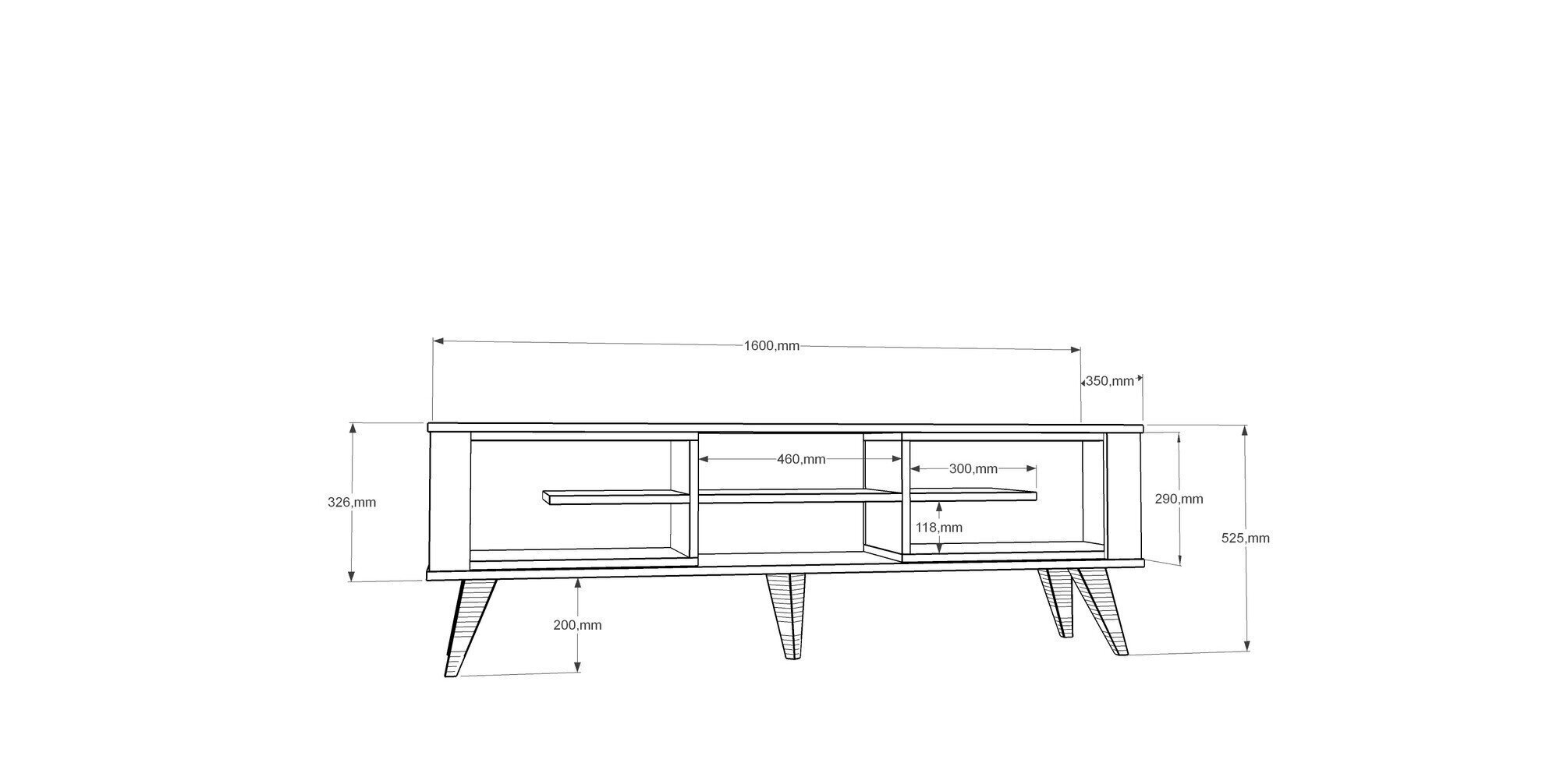 TV laud Kalune Design Ionis, tamm/valge hind ja info | Televiisori alused | hansapost.ee