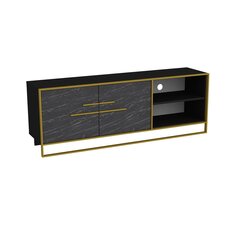 ТВ столик Kalune Design Polka, черный/золотистый цена и информация | Тумбы под телевизор | hansapost.ee