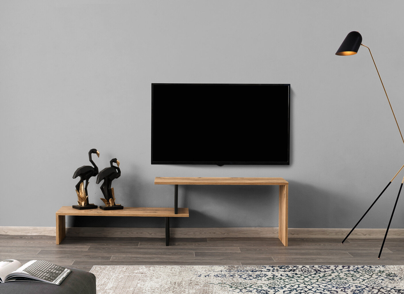 TV laud Kalune Design Ovit, must/pruun hind ja info | Televiisori alused | hansapost.ee