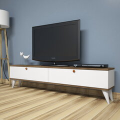 ТВ столик Kalune Design Paris, белый/коричневый цена и информация | Тумбы под телевизор | hansapost.ee