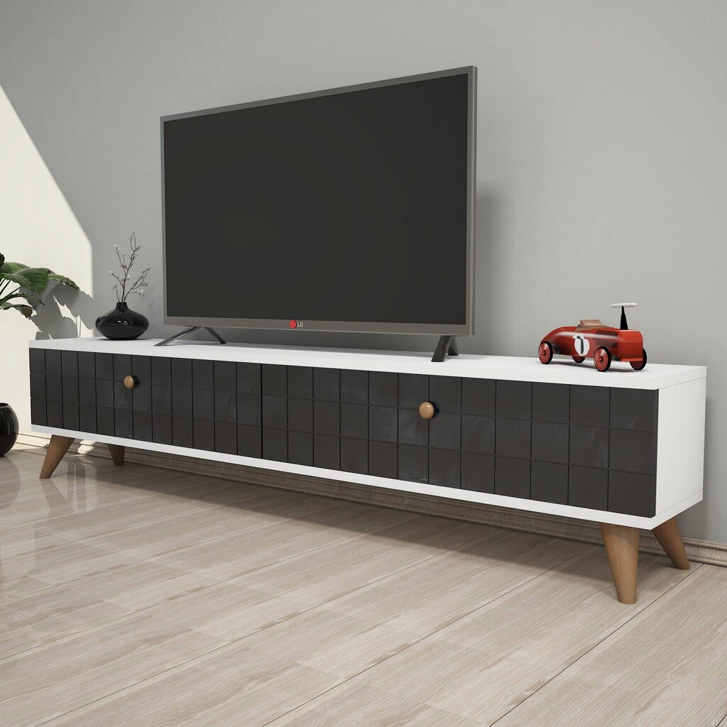 TV laud Kalune Design Alberi, hall/valge hind ja info | Televiisori alused | hansapost.ee
