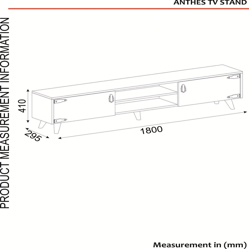 TV laud Kalune Design Anthes 2, pruun/must hind ja info | Televiisori alused | hansapost.ee