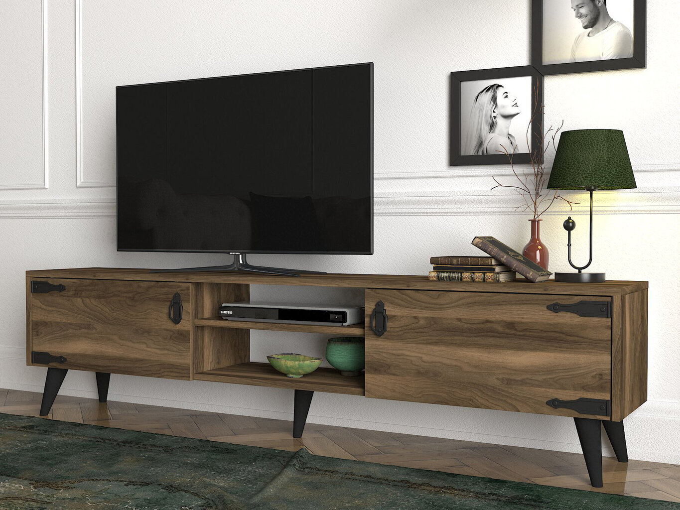 TV laud Kalune Design Anthes 2, pruun/must hind ja info | Televiisori alused | hansapost.ee