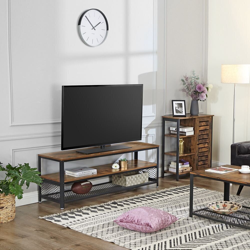 TV-laud Songmics 140 cm, pruun/must цена и информация | Televiisori alused | hansapost.ee