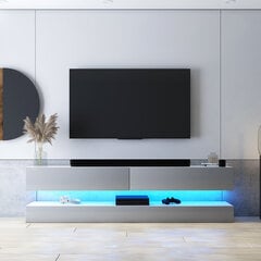 ТВ столик Selsey Hylia, белый/серый со светодиодным освещением цена и информация | Тумбы под телевизор | hansapost.ee
