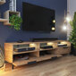 TV laud Selsey Rikke LED valgustusega, pruun цена и информация | Televiisori alused | hansapost.ee