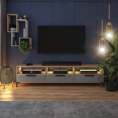ТВ столик Selsey Rikke со светодиодным освещением, коричневый/серый цена и информация | Тумбы под телевизор | hansapost.ee