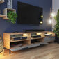 TV laud Selsey Rikke LED valgustusega, pruun/hall цена и информация | Televiisori alused | hansapost.ee