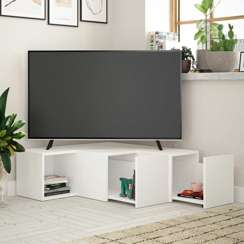 TV-laud Compact, valge цена и информация | Televiisori alused | hansapost.ee