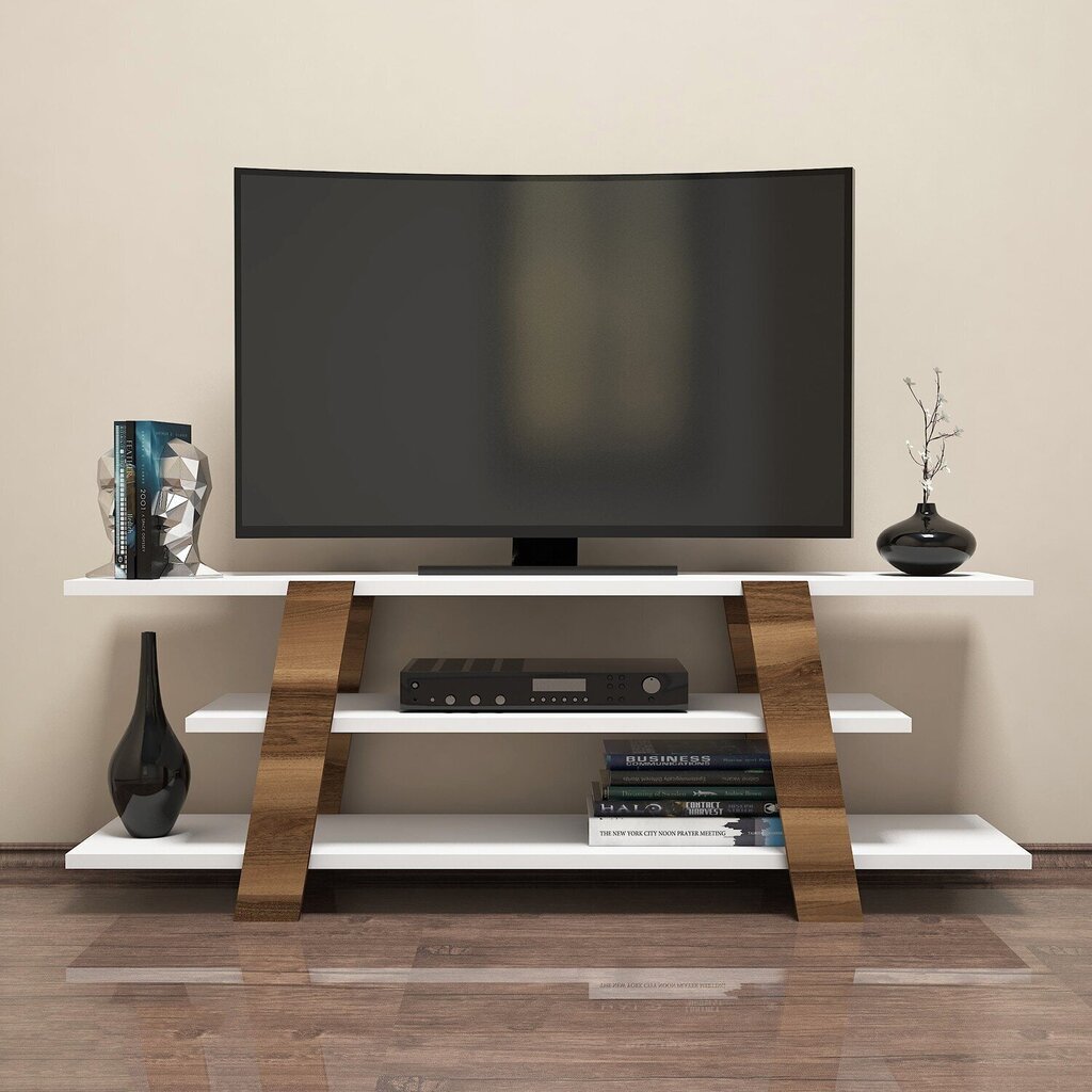 TV-laud Flower, valge/pruun цена и информация | Televiisori alused | hansapost.ee