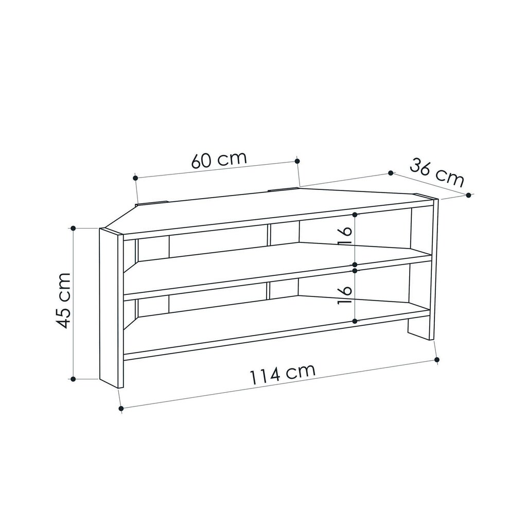 TV-laud Kalune Design 776, nurga, valge hind ja info | Televiisori alused | hansapost.ee