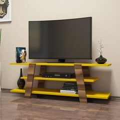 ТВ столик Kalune Design 845, 120 см, коричневый/желтый цена и информация | Тумбы под телевизор | hansapost.ee