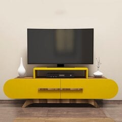 ТВ столик Kalune Design 845, 145 см, коричневый/желтый цена и информация | Тумбы под телевизор | hansapost.ee