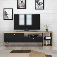ТВ столик Kalune Design 382(III), 150 см, черный/коричневый цена и информация | Тумбы под телевизор | hansapost.ee