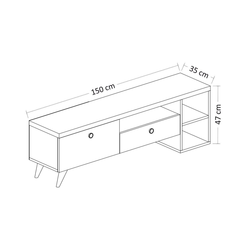 TV-laud Kalune Design 382(III), 150 cm, must/pruun hind ja info | Televiisori alused | hansapost.ee