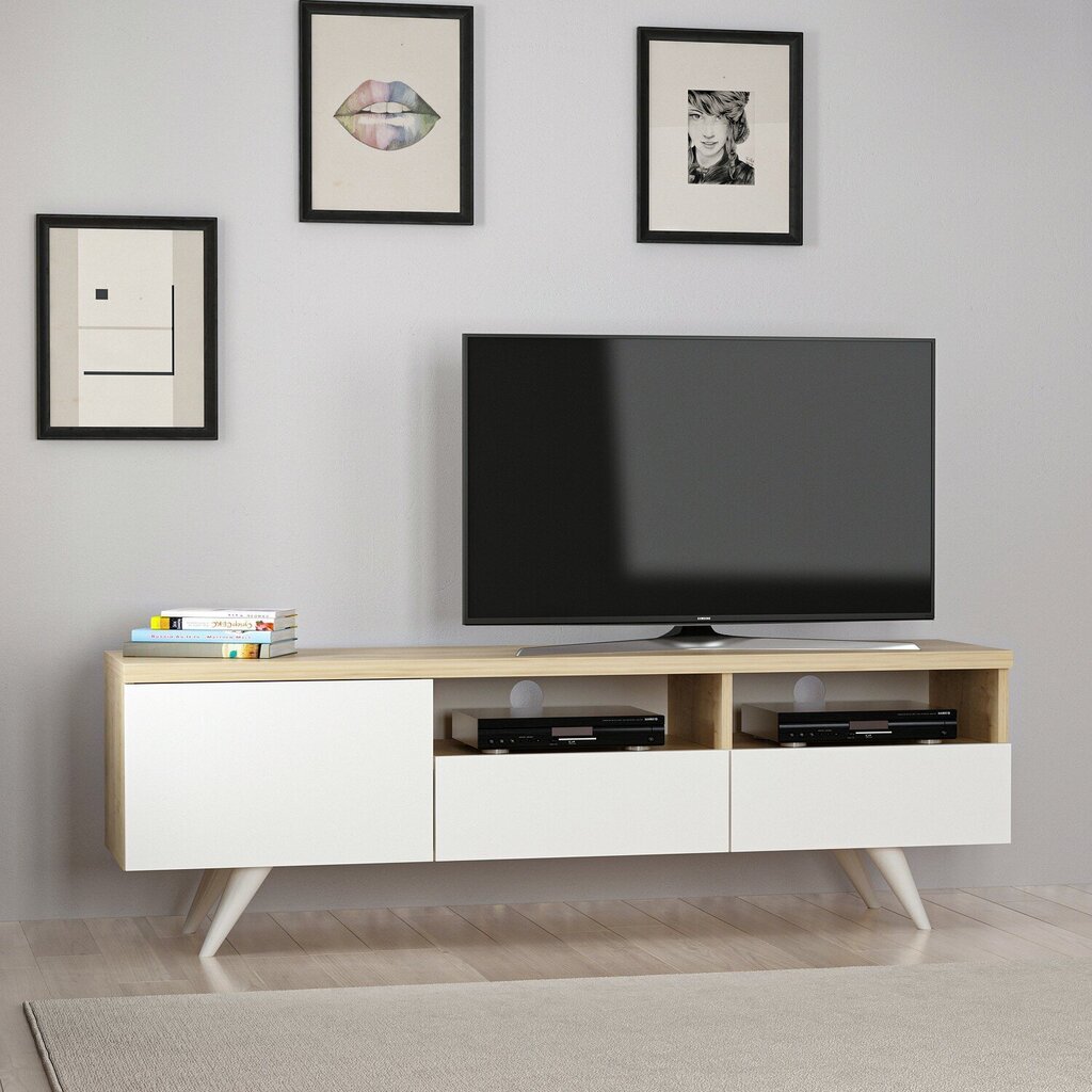 TV-laud Kalune Design 382(II), 150 cm, valge/beež värv цена и информация | Televiisori alused | hansapost.ee