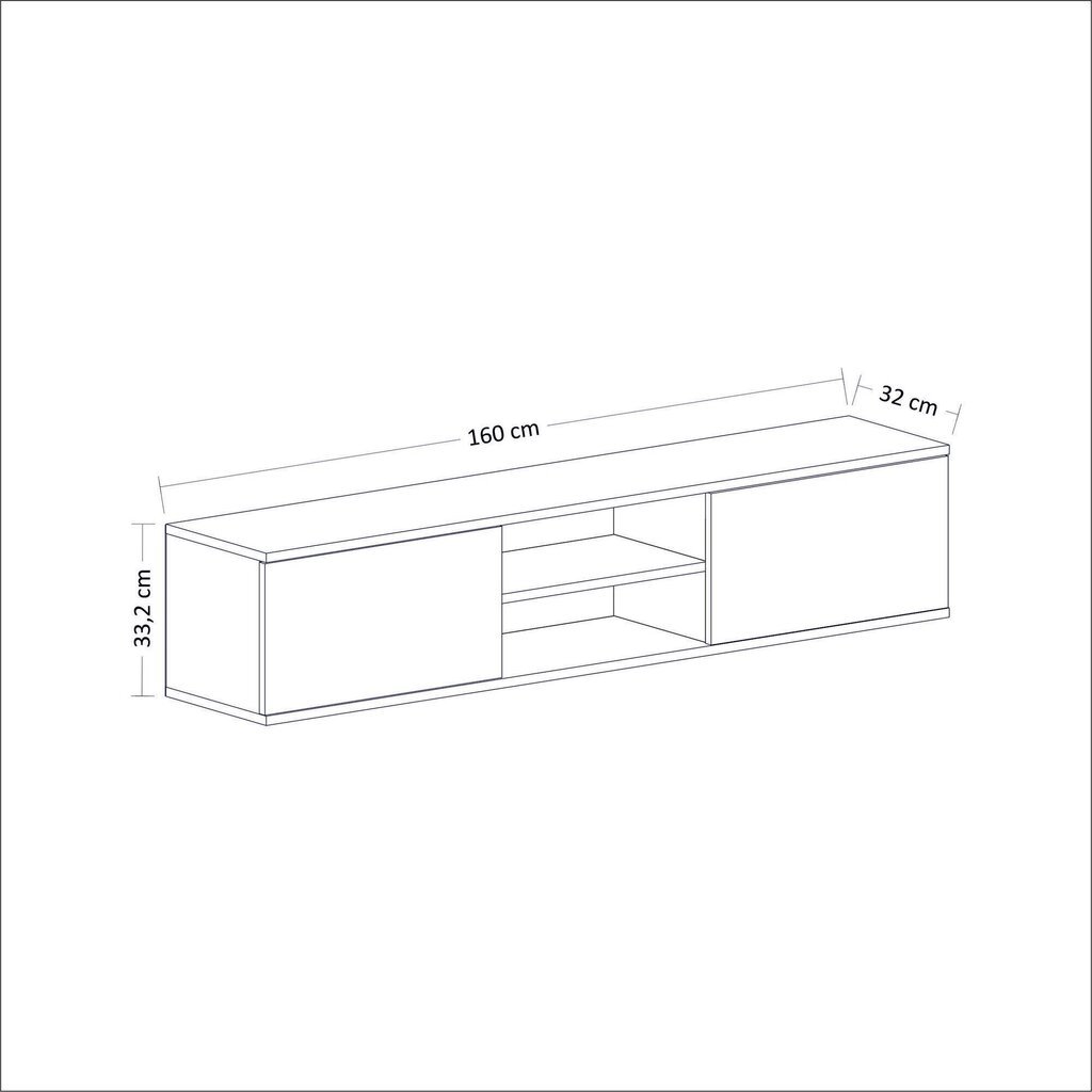 TV laud Kalune Design 382, 160 cm, hall/valge цена и информация | Televiisori alused | hansapost.ee