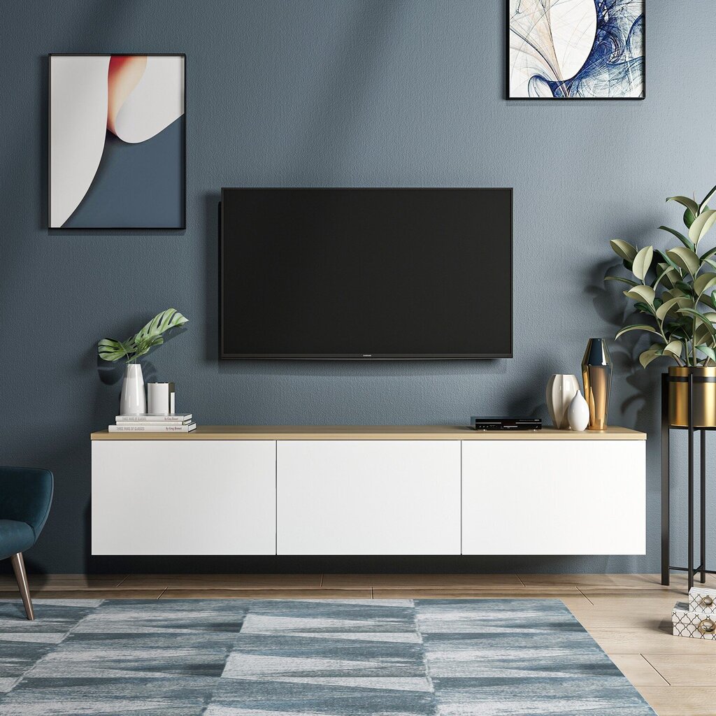 TV-laud Kalune Design 382(I), 160 cm, valge hind ja info | Televiisori alused | hansapost.ee