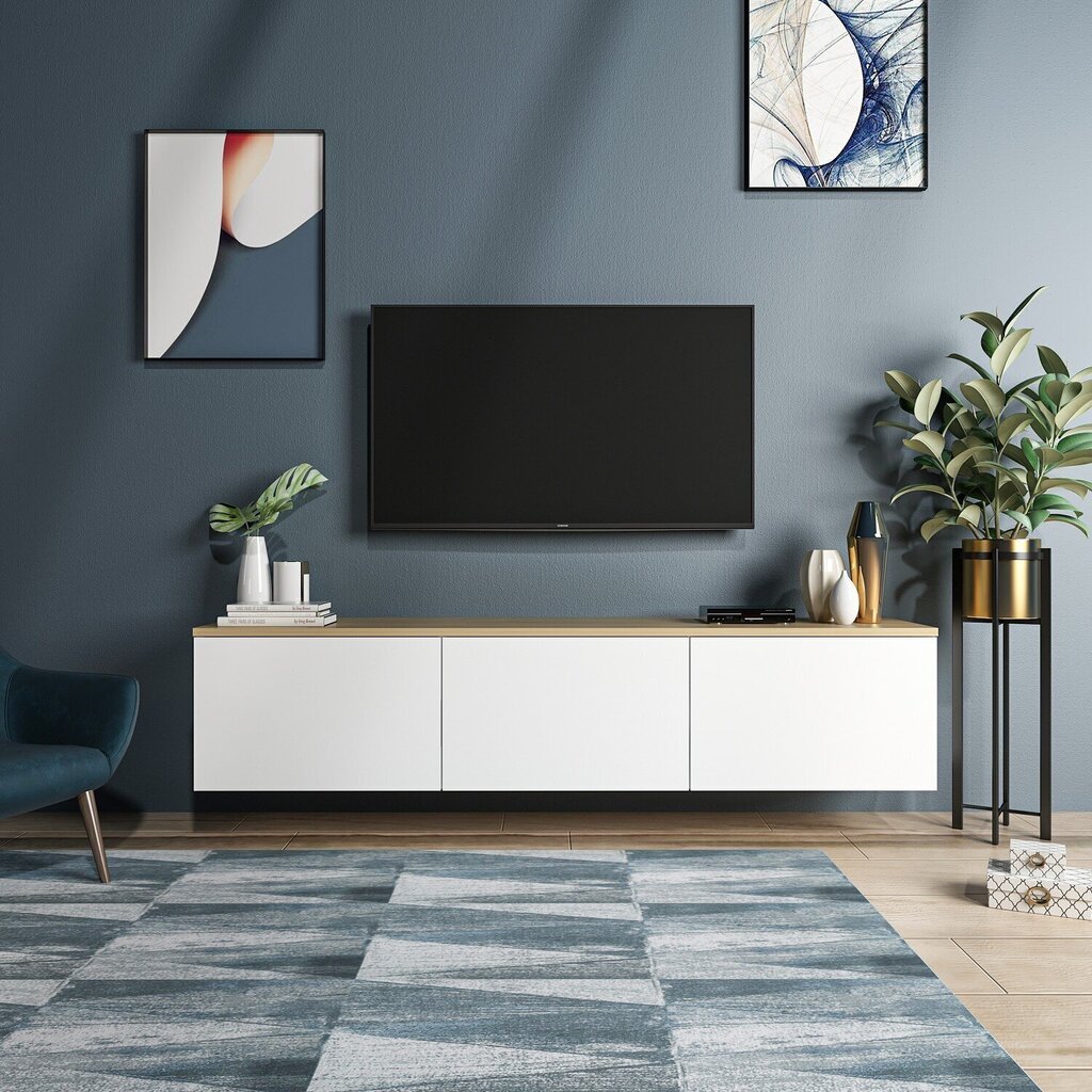 TV-laud Kalune Design 382(I), 160 cm, valge hind ja info | Televiisori alused | hansapost.ee