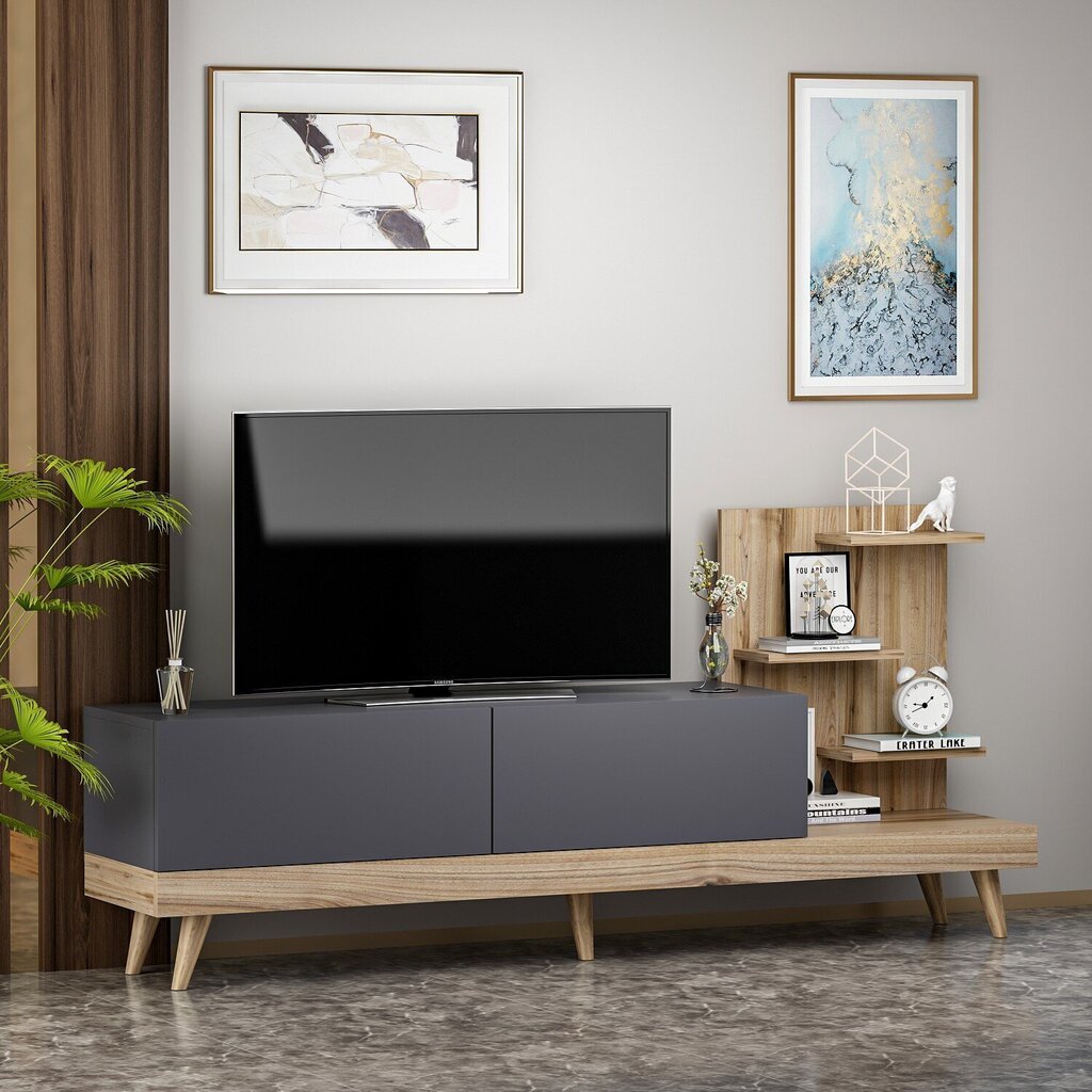 TV-laud Kalune Design 382, 180 cm, hall/pruun hind ja info | Televiisori alused | hansapost.ee