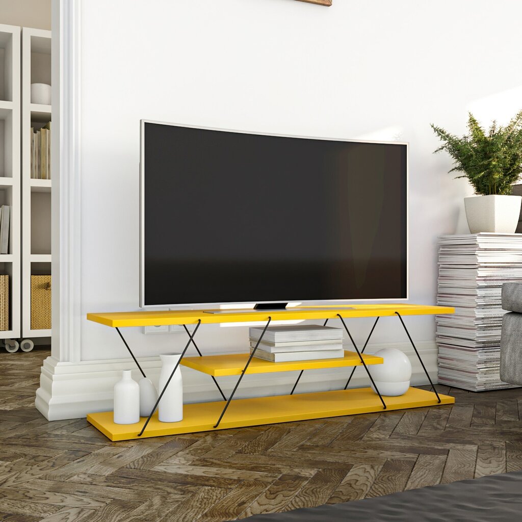 TV-laud Kalune Design 854, kollane hind ja info | Televiisori alused | hansapost.ee