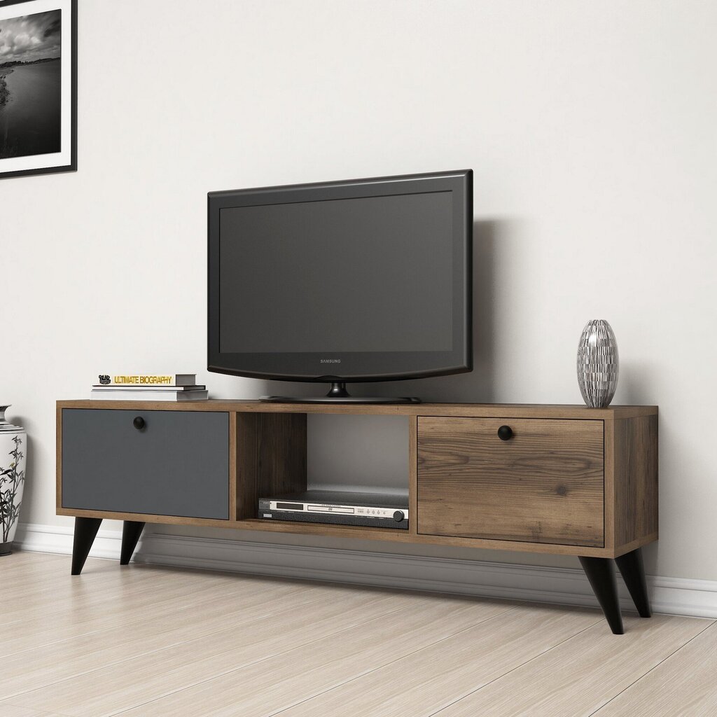 TV-laud Kalune Design 389, 138 cm, pruun/hall hind ja info | Televiisori alused | hansapost.ee