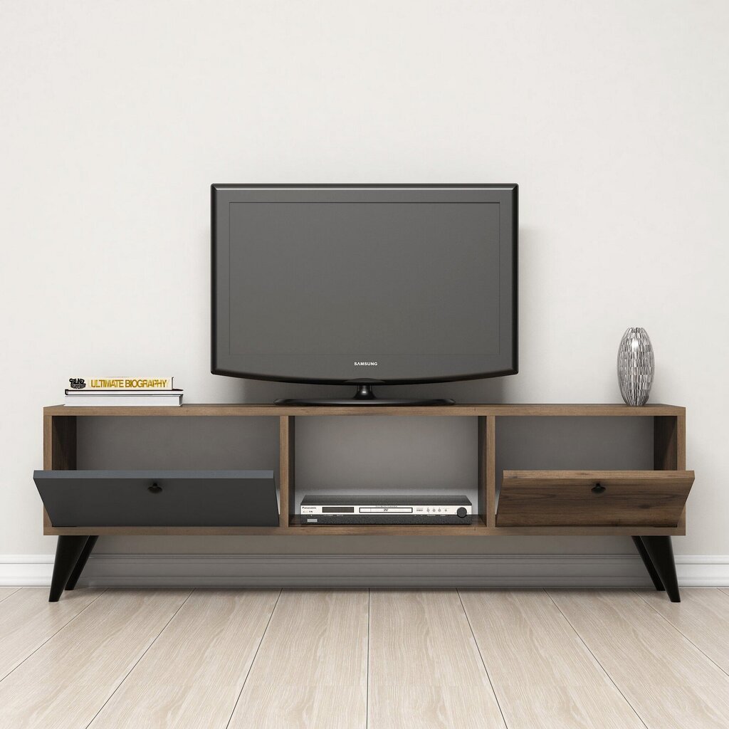 TV-laud Kalune Design 389, 138 cm, pruun/hall hind ja info | Televiisori alused | hansapost.ee