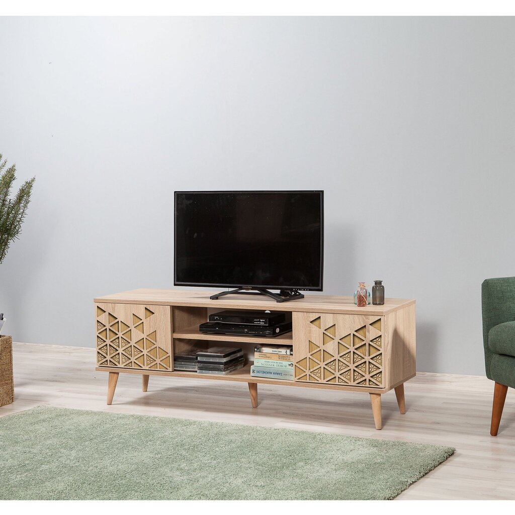TV-laud Kalune Design 863(I), kollane/tamme värv цена и информация | Televiisori alused | hansapost.ee