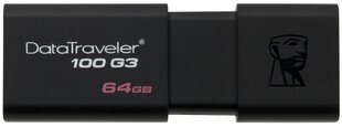 Atmintinė KINGSTON DataTraveler 100 G3 64 GB, USB 3.0 цена и информация | USB накопители данных | hansapost.ee