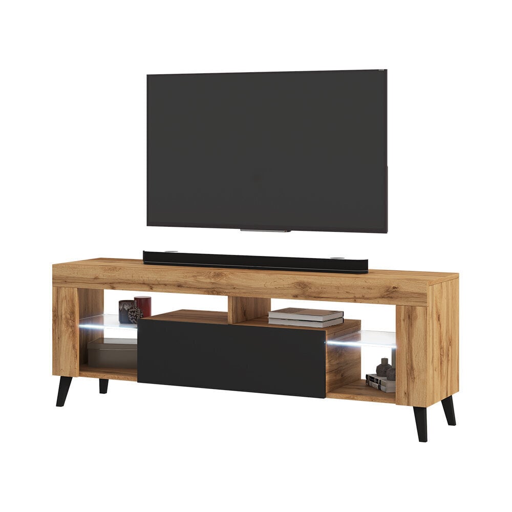 TV-laud Selsey HugoB LED, pruun/must hind ja info | Televiisori alused | hansapost.ee