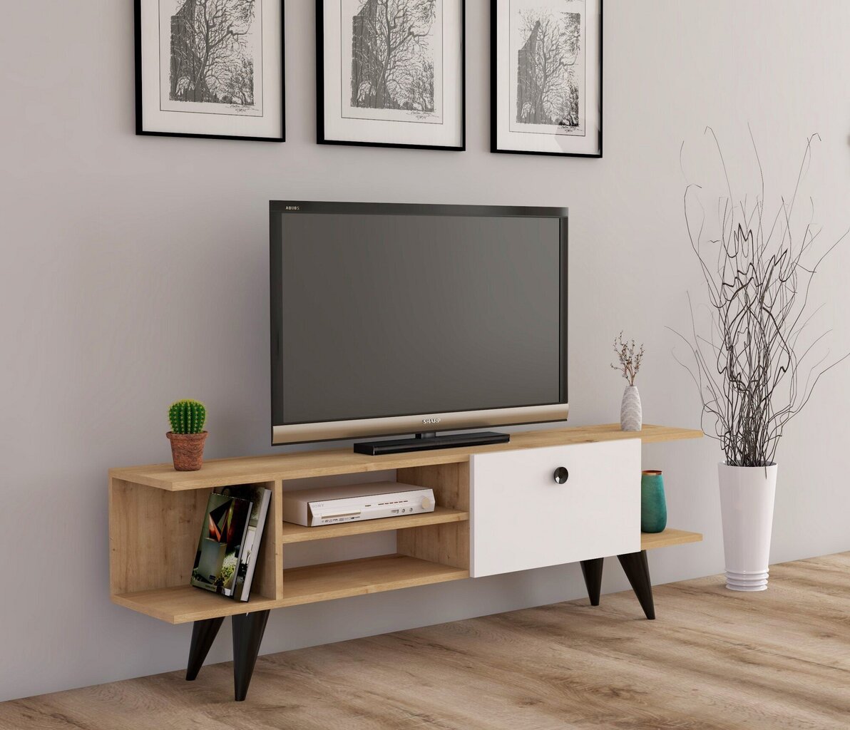 TV-laud Kalune Design Idil, valge/pruun hind ja info | Televiisori alused | hansapost.ee