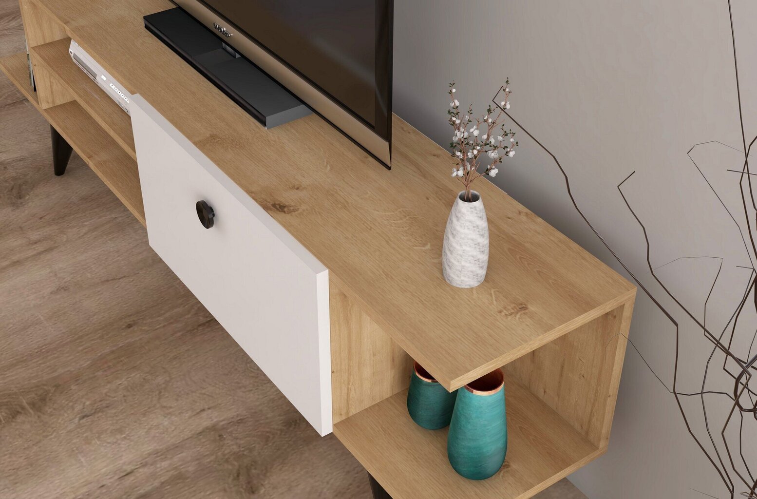 TV-laud Kalune Design Idil, valge/pruun hind ja info | Televiisori alused | hansapost.ee