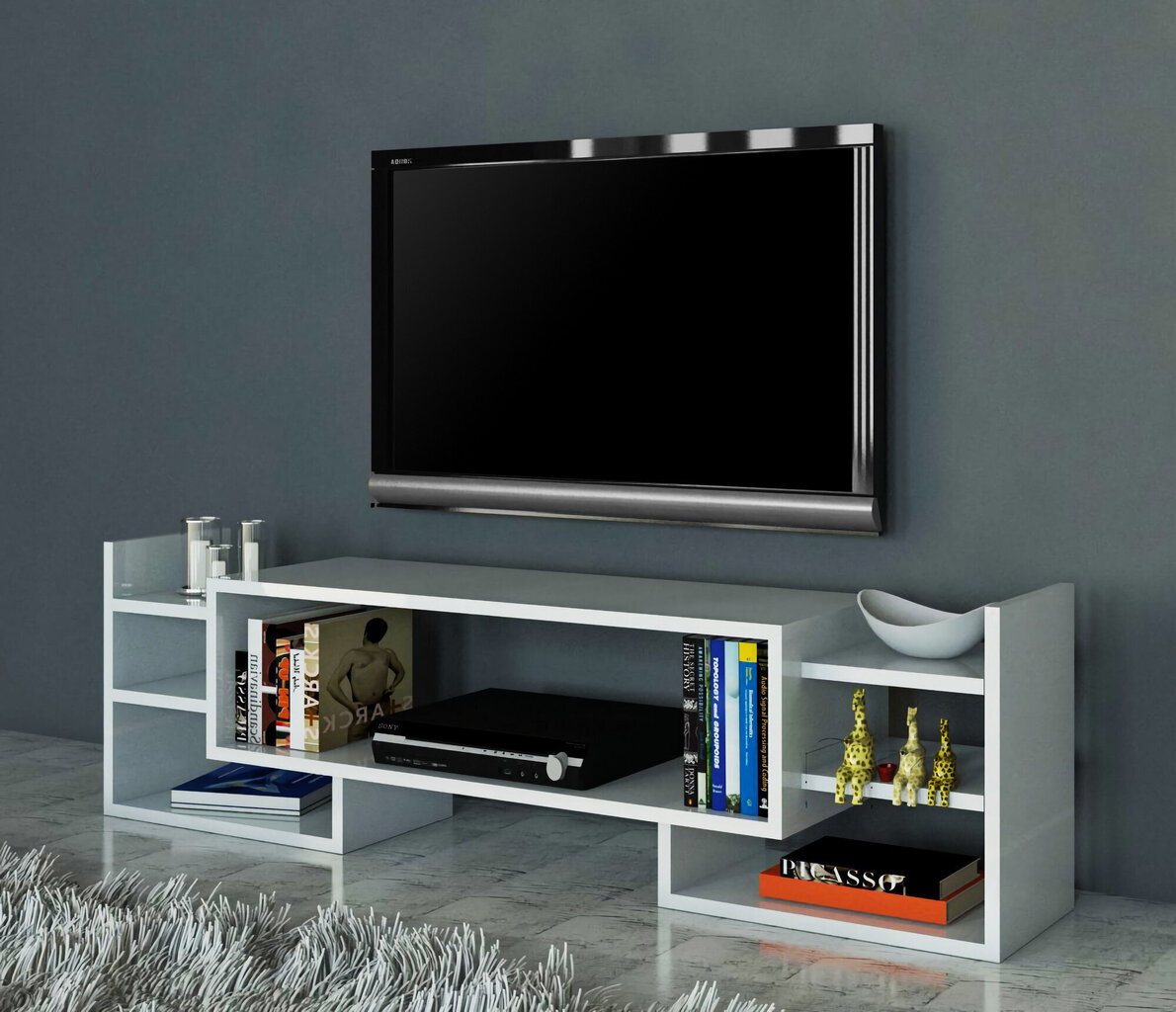 TV-laud Kalune Design Sema, valge цена и информация | Televiisori alused | hansapost.ee
