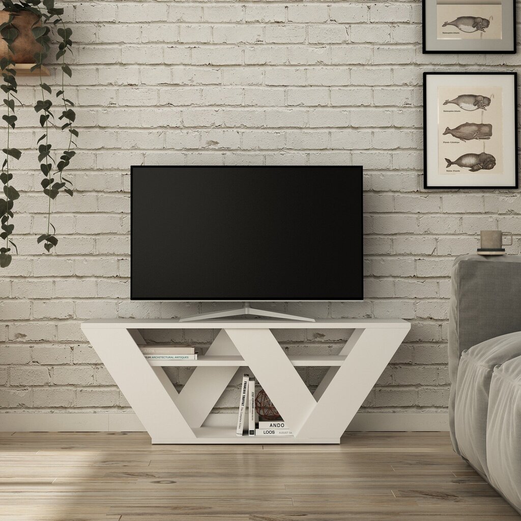 TV-laud Kalune Design Pipralla, valge цена и информация | Televiisori alused | hansapost.ee