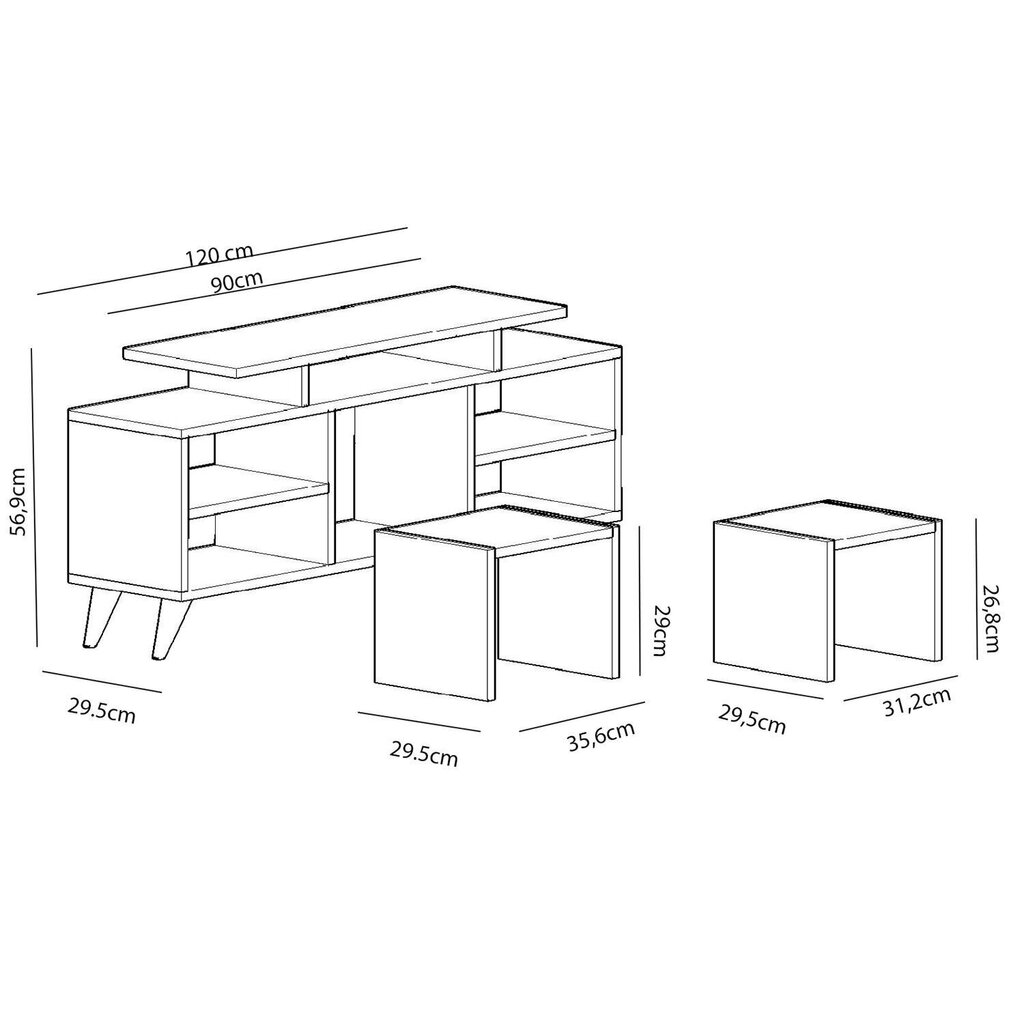TV-laud Kalune Design Kutay, valge/helepruun hind ja info | Televiisori alused | hansapost.ee
